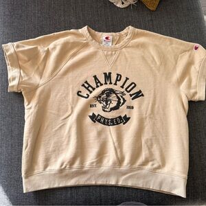 Champion Short Sleeve Tan Crewneck Sweatshirt